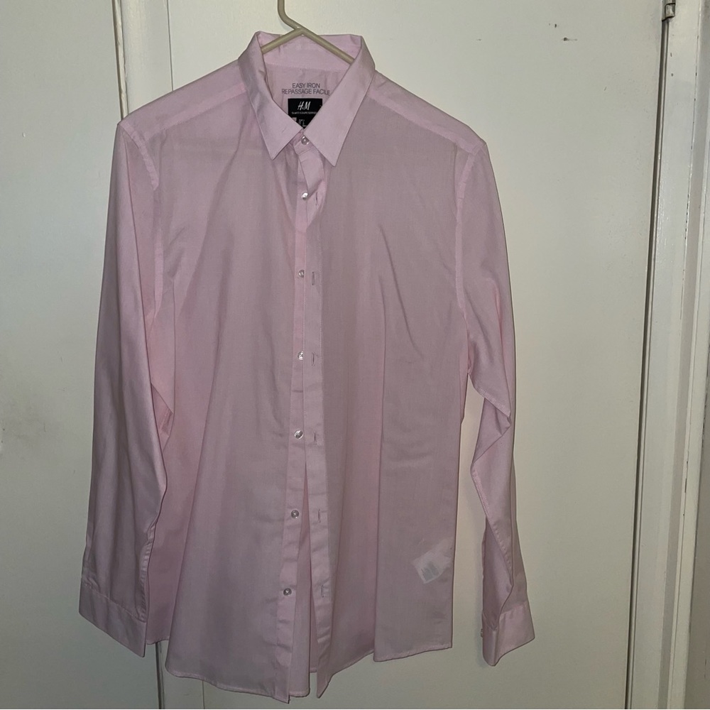 H&M Men’s Large Pink Button-Down Dress Shirt